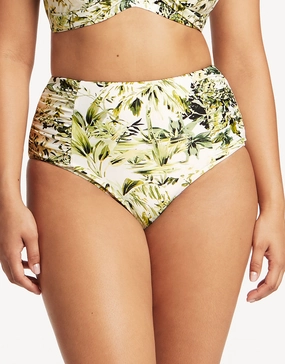 Troppica High Waist Gathered Side Bikini Pant - White Sea Level - Sea Level swimwear clearance