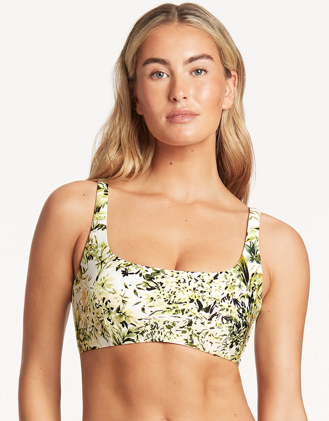 Troppica Low Square Neck Bikini Top - White Sea Level - Sea Level swimwear clearance
