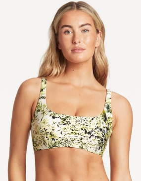Troppica Low Square Neck Bikini Top - White Sea Level - Sea Level swimwear clearance