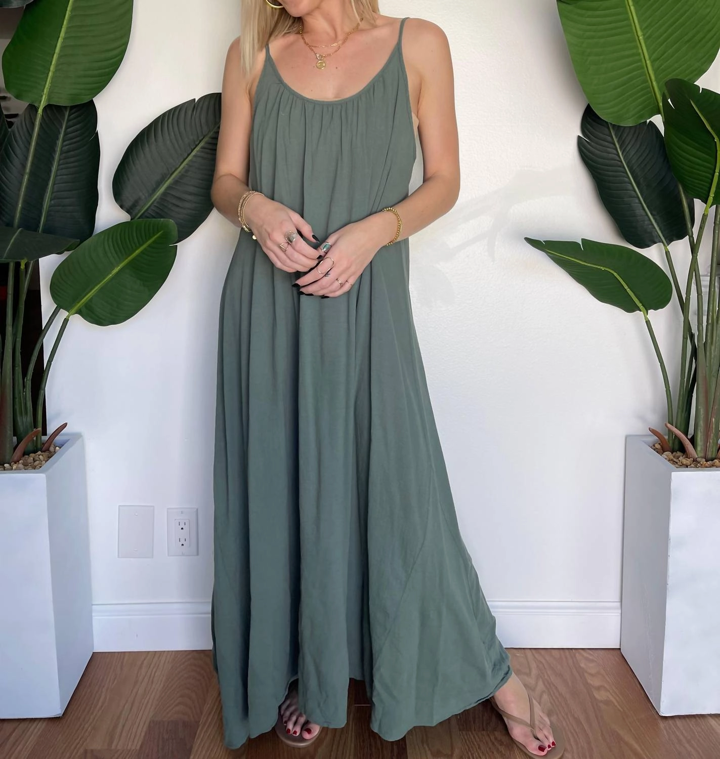 Tulum Low Back Maxi In Sea Green