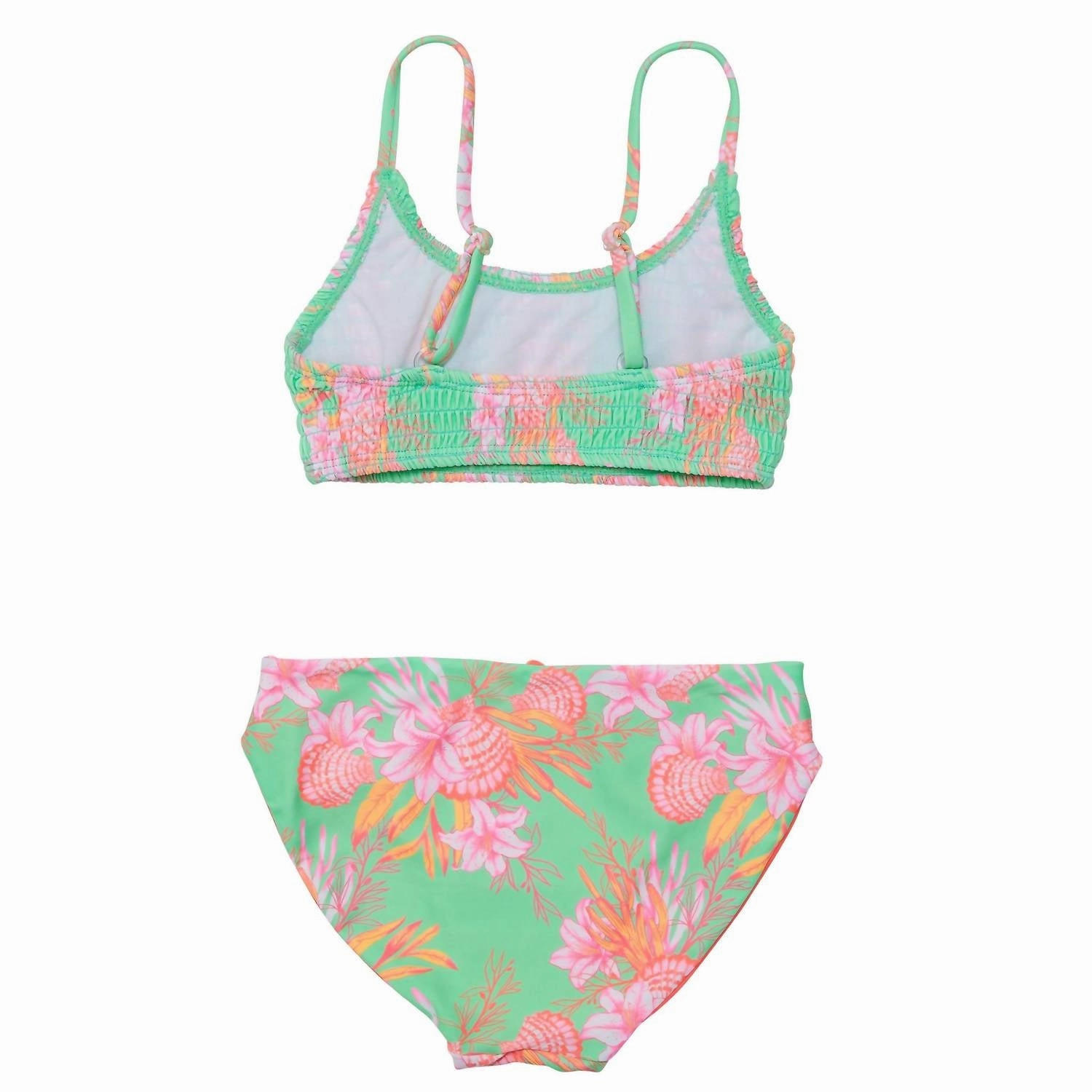 Tween Coastal Shells Sustainable Bikini Set In Green