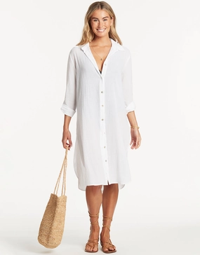 Vacation Beach Shirt - White Sea Level - Sea Level swimwear clearance