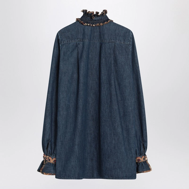 Valentino Women's blue blue Blouse With Embroide Edges