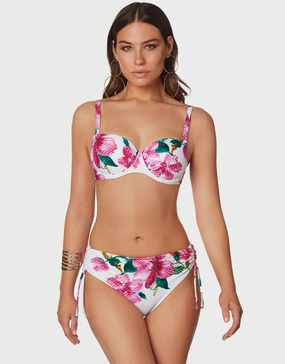 Valeria Moulded Underwired Bikini Set - White and Floral Roidal - Roidal activewear best price