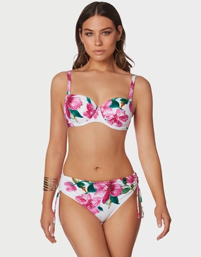 Valeria Moulded Underwired Bikini Set - White and Floral Swim Womens - one-pieces cheap