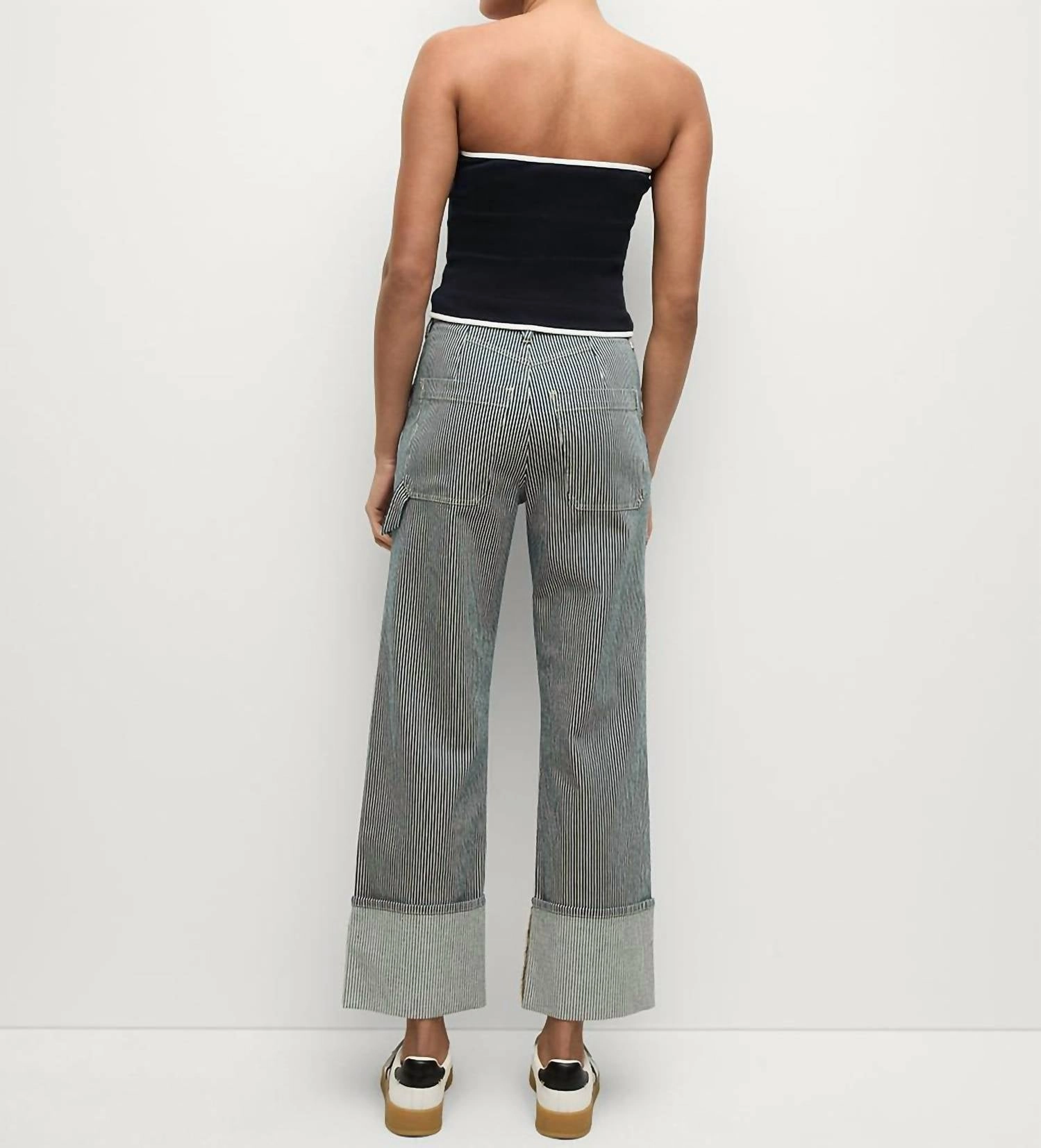 Valley Knit Strapless Top In Navy