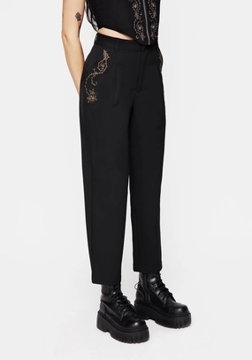 Vanitas Thorn Embroidered Tapered Trousers Bottoms Womens - women's jeans sale