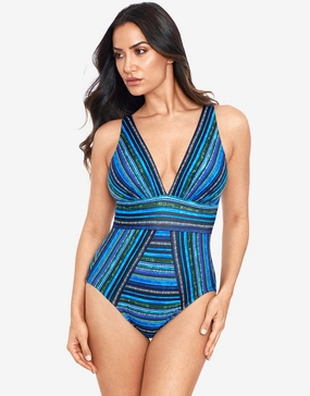 Veranda Odyssey Swimsuit - Blue Miraclesuit - Miraclesuit swimwear clearance