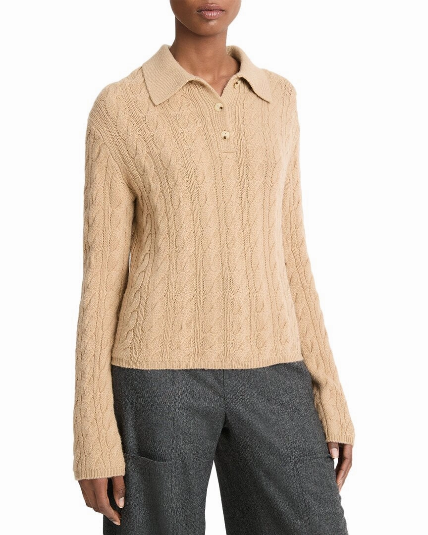Vince Cable Knit Wool & Cashmere-Blend Polo Shirt