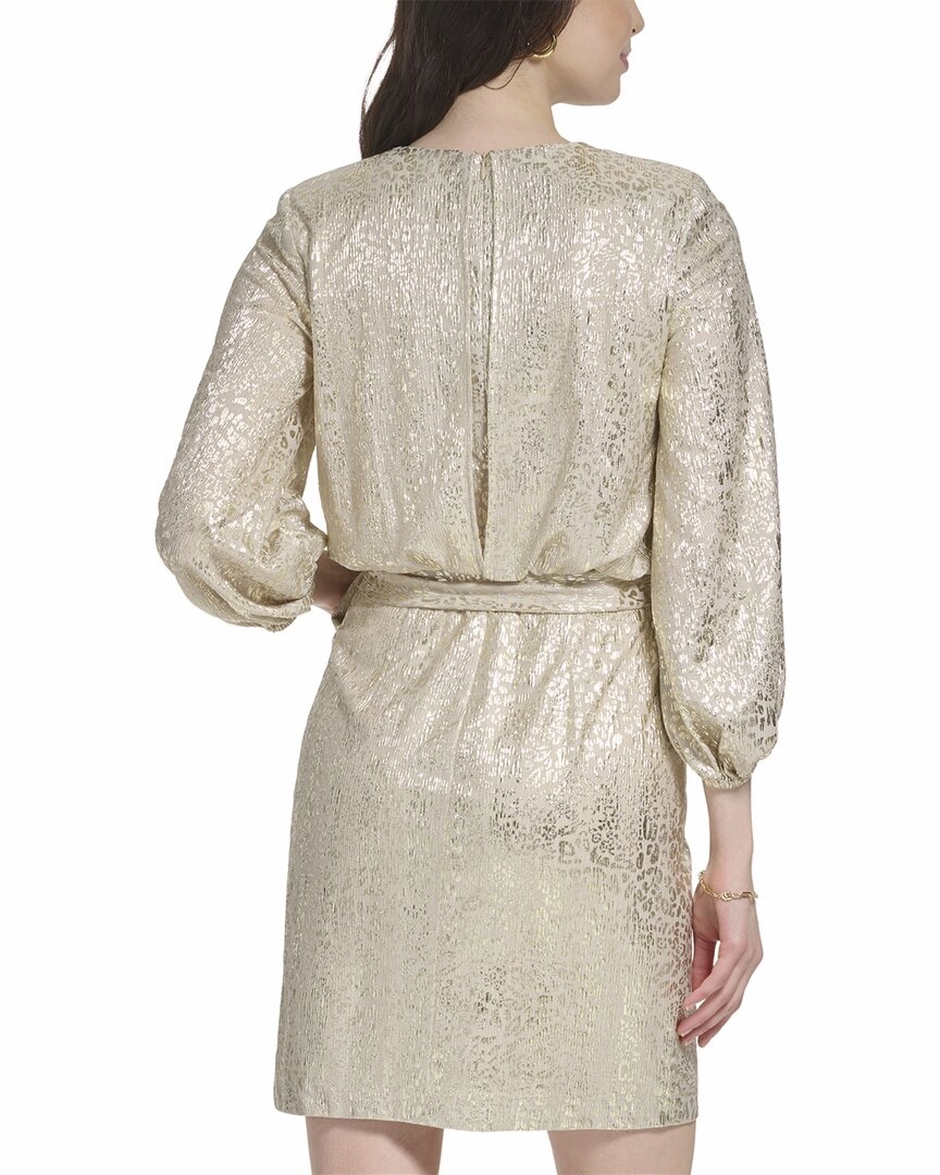 Vince Camuto Pleated Neck Blouson Dress