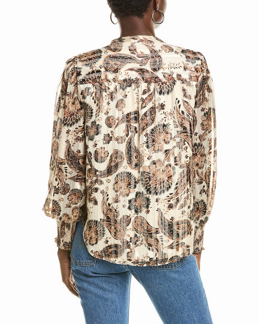 Vince Camuto Satin Shadow Stripe Blouse