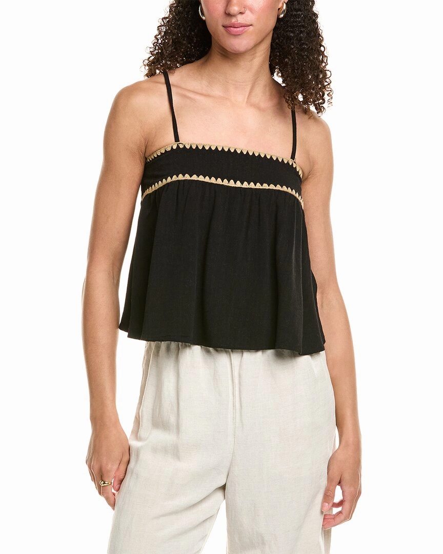 Vintage Havana Flowy Linen-Blend Tank