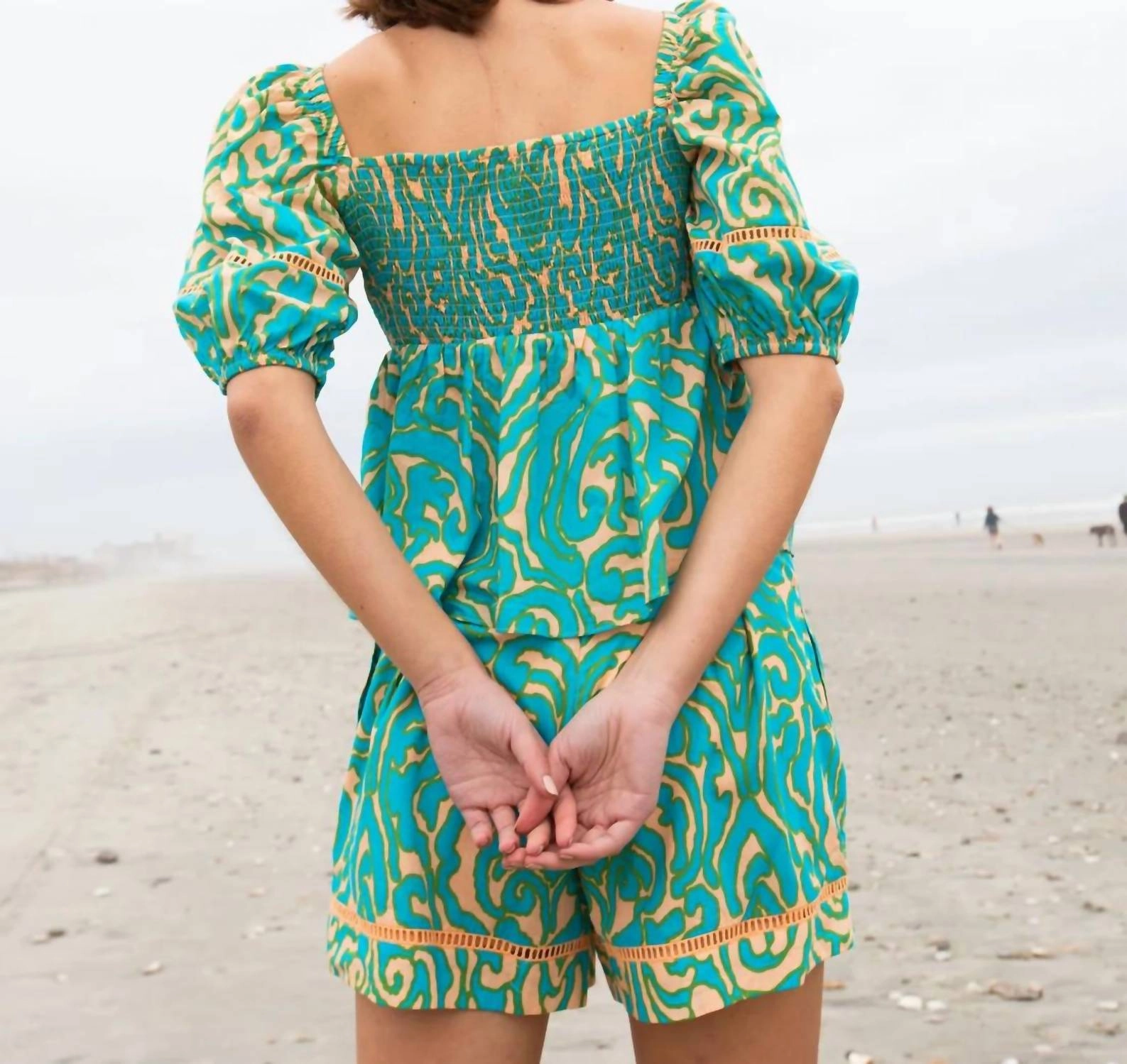 Violet Blouse In Teal