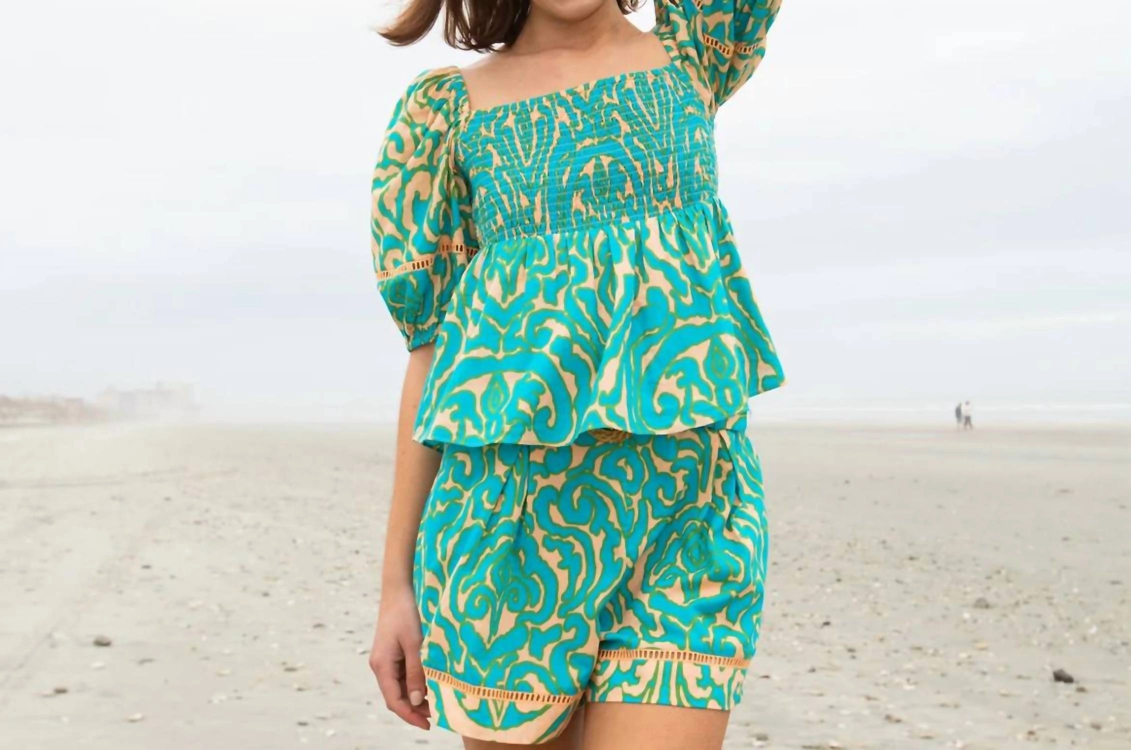 Violet Blouse In Teal