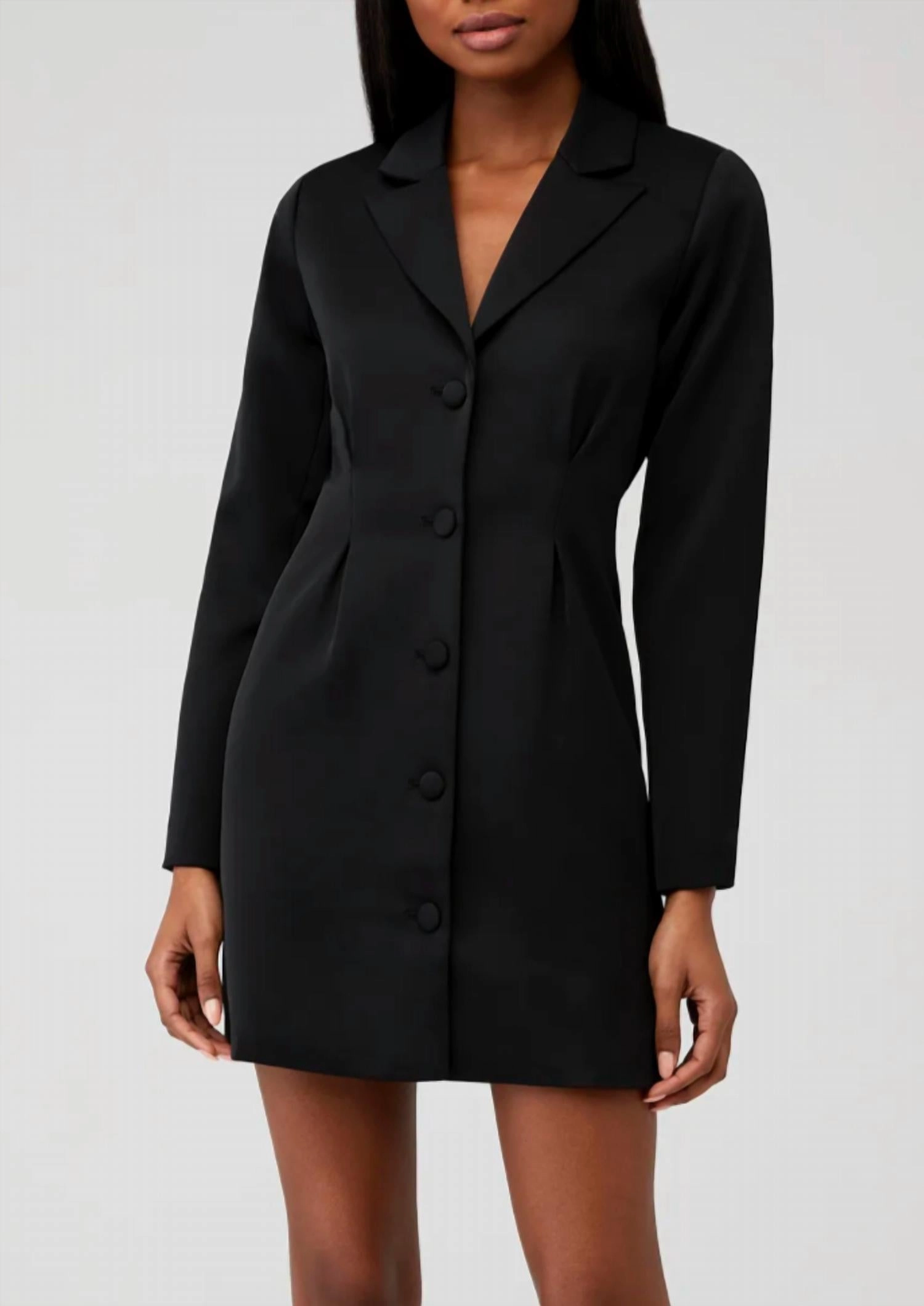 Viv Tailored Mini Blazer Dress In Black