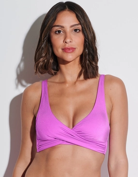 Viva Energy Twist Front Bikini Top - Pink Flash Swim Womens - one-pieces cheap