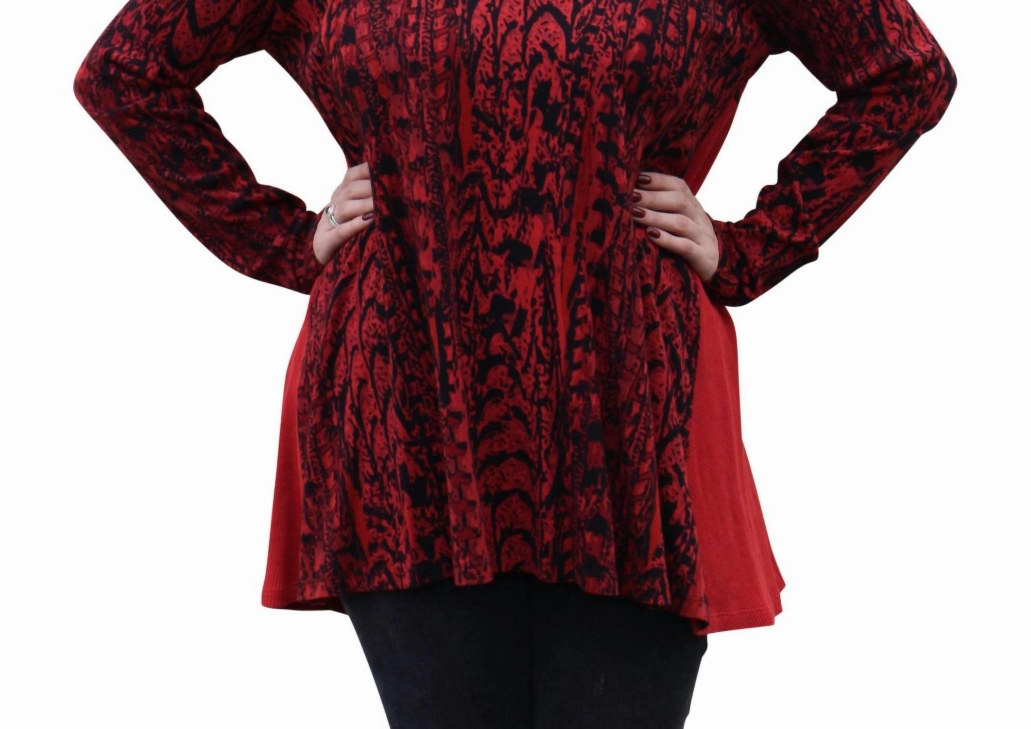 Waffle Back Cotton Top In Red