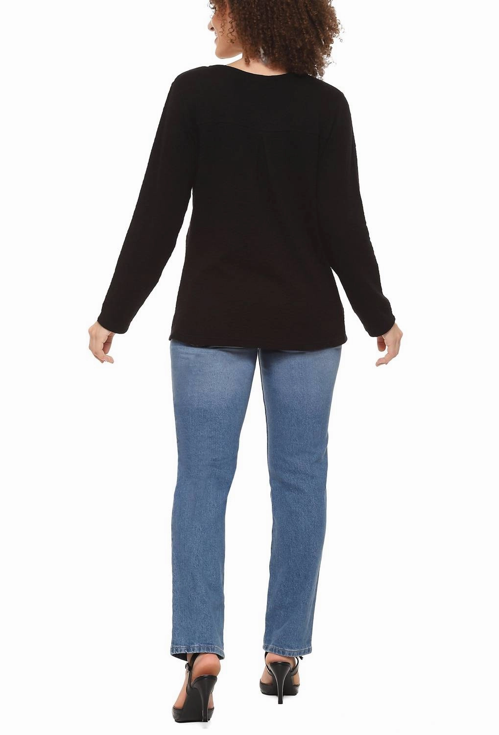 Wanda Long Sleeve Top In Black