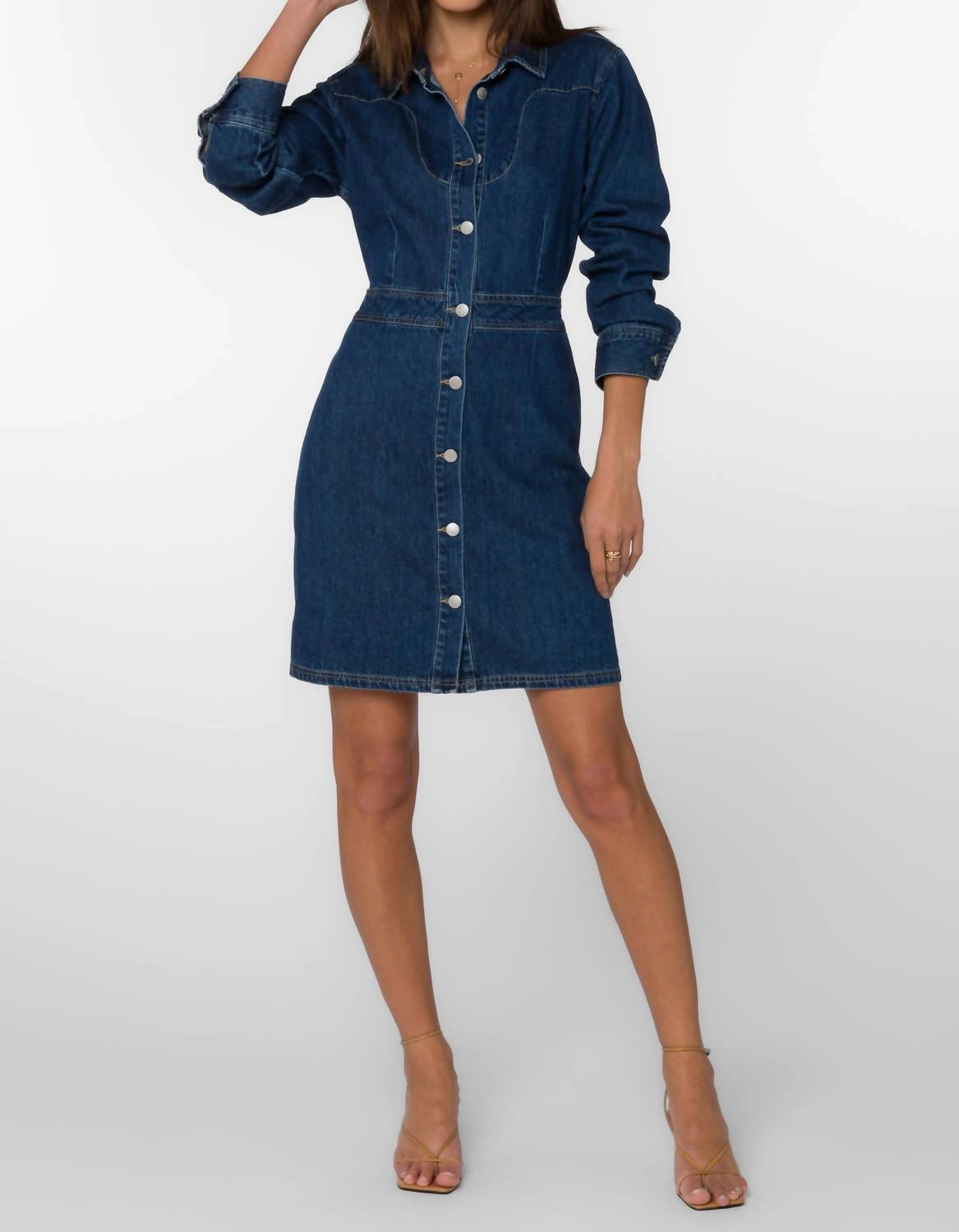 Warner Lake Denim Dress In 726 Lake Mead