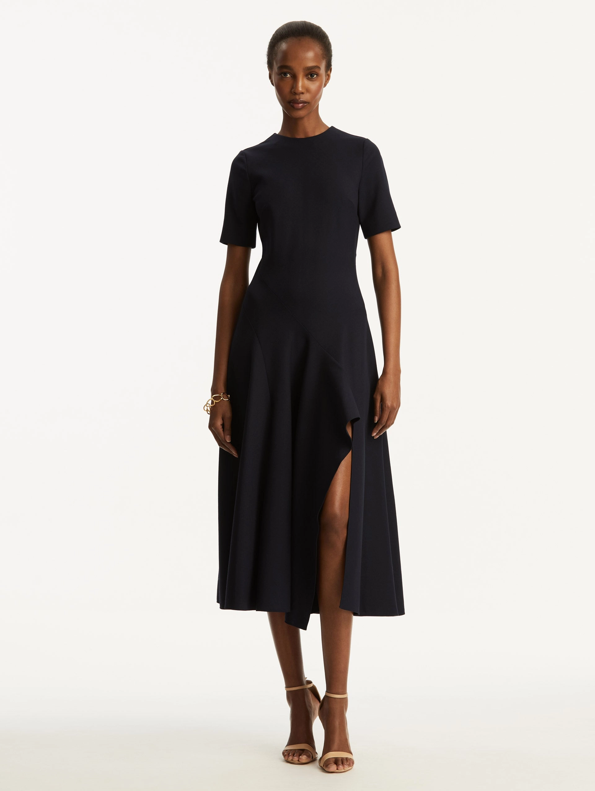 Wave Detail Midi Dress
