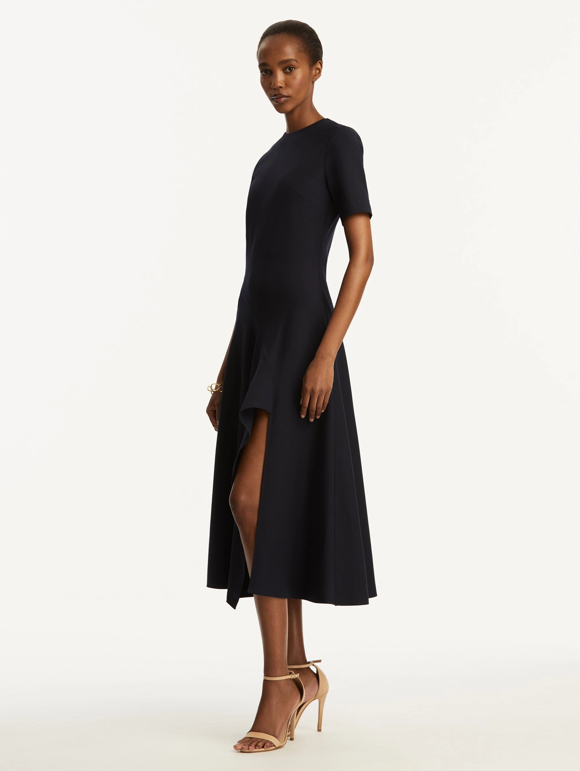 Wave Detail Midi Dress