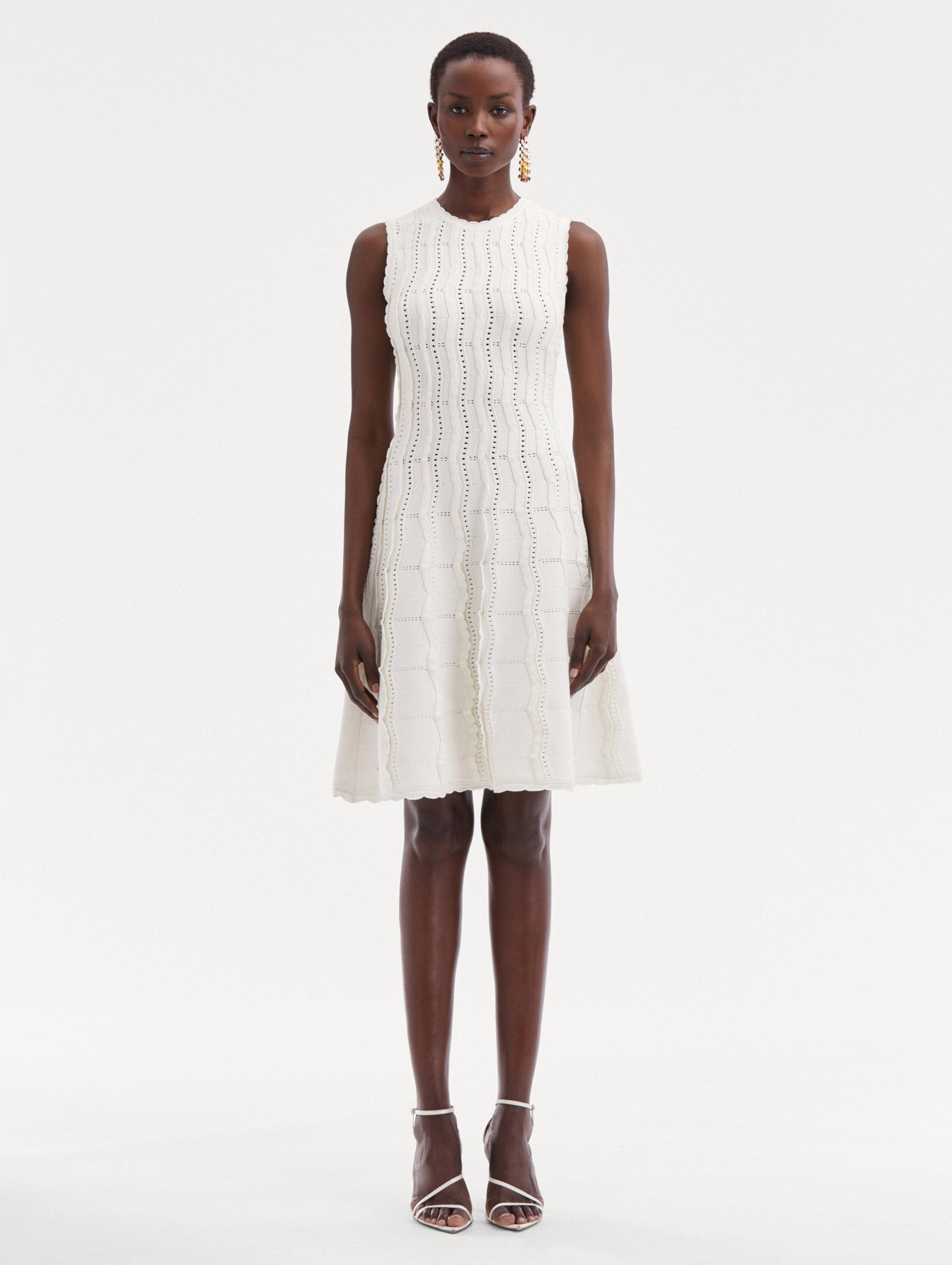 Wave Knit Fit & Flare Dress