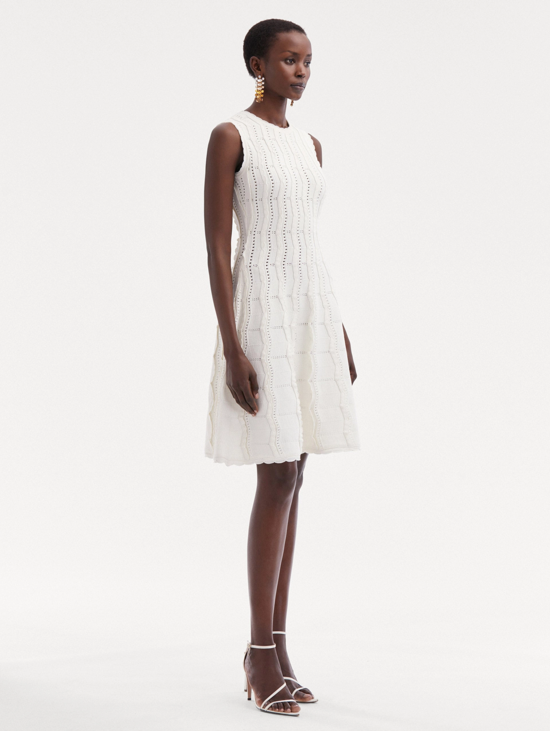 Wave Knit Fit & Flare Dress