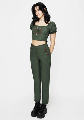 Whisper Embroidered Linen-Blend Tapered Trousers Bottoms Womens - women's jeans sale