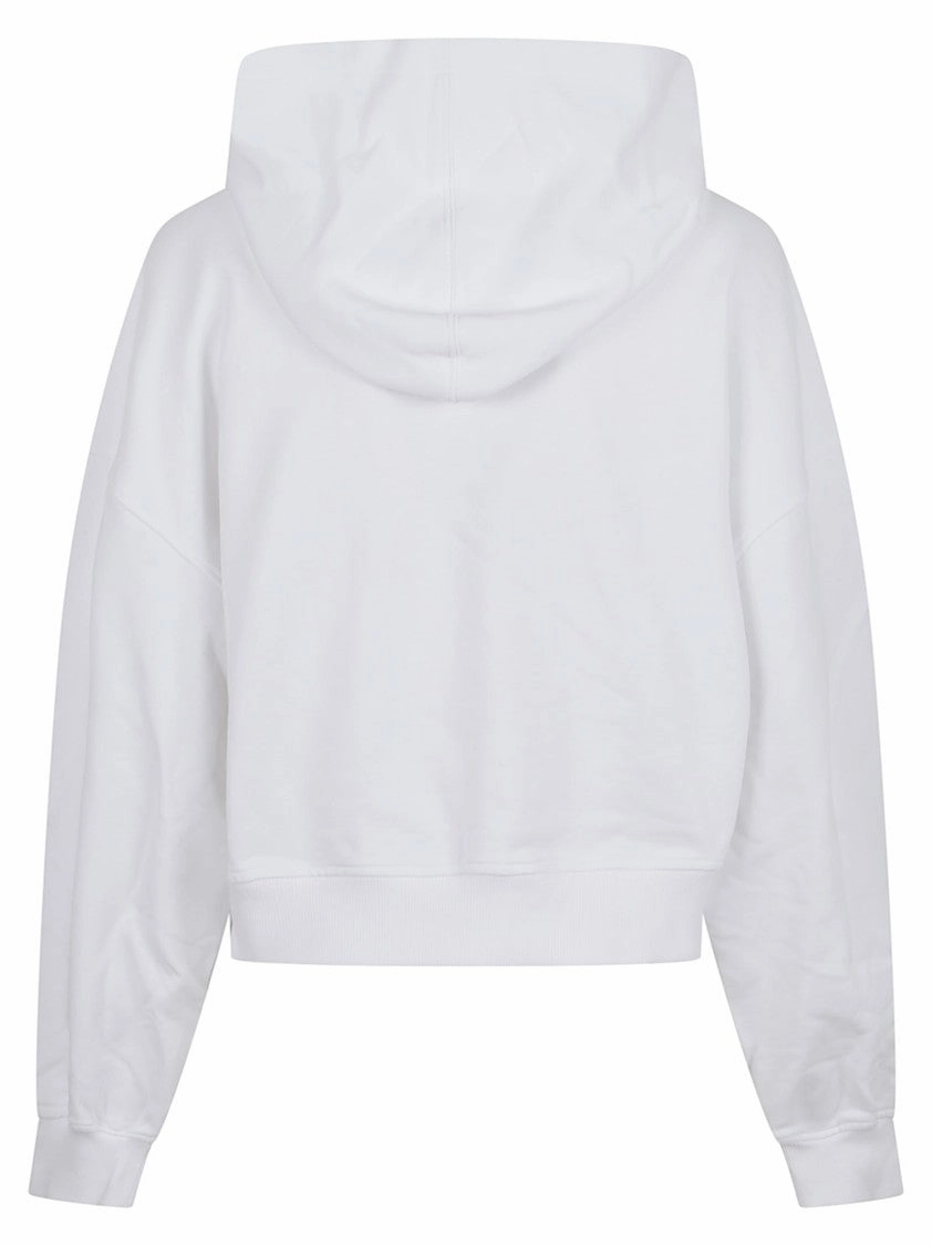 White Dreaming 1967 Print Boxy Fit Cropped Hoodie
