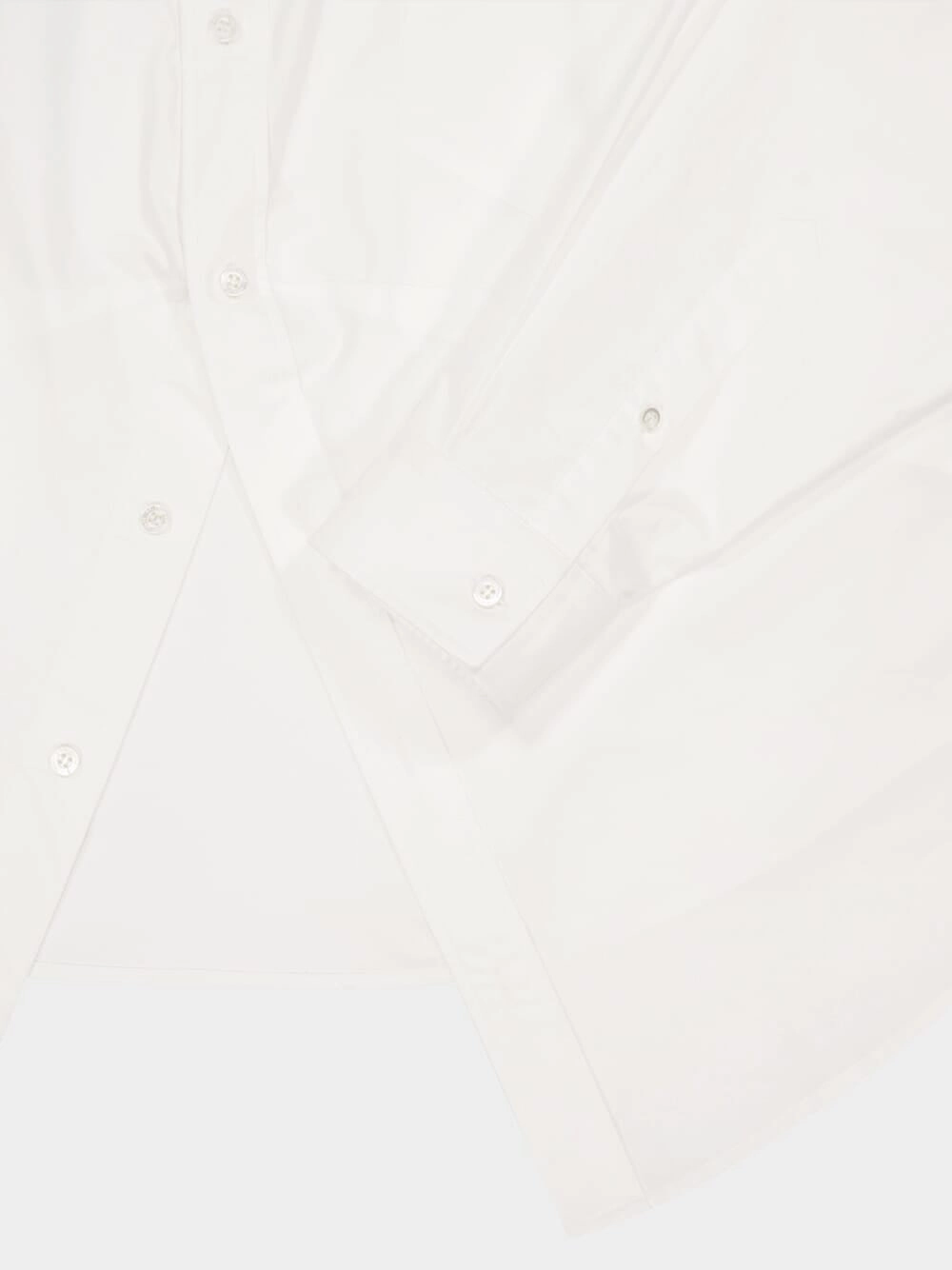 White Long-Sleeved Cotton Shirt