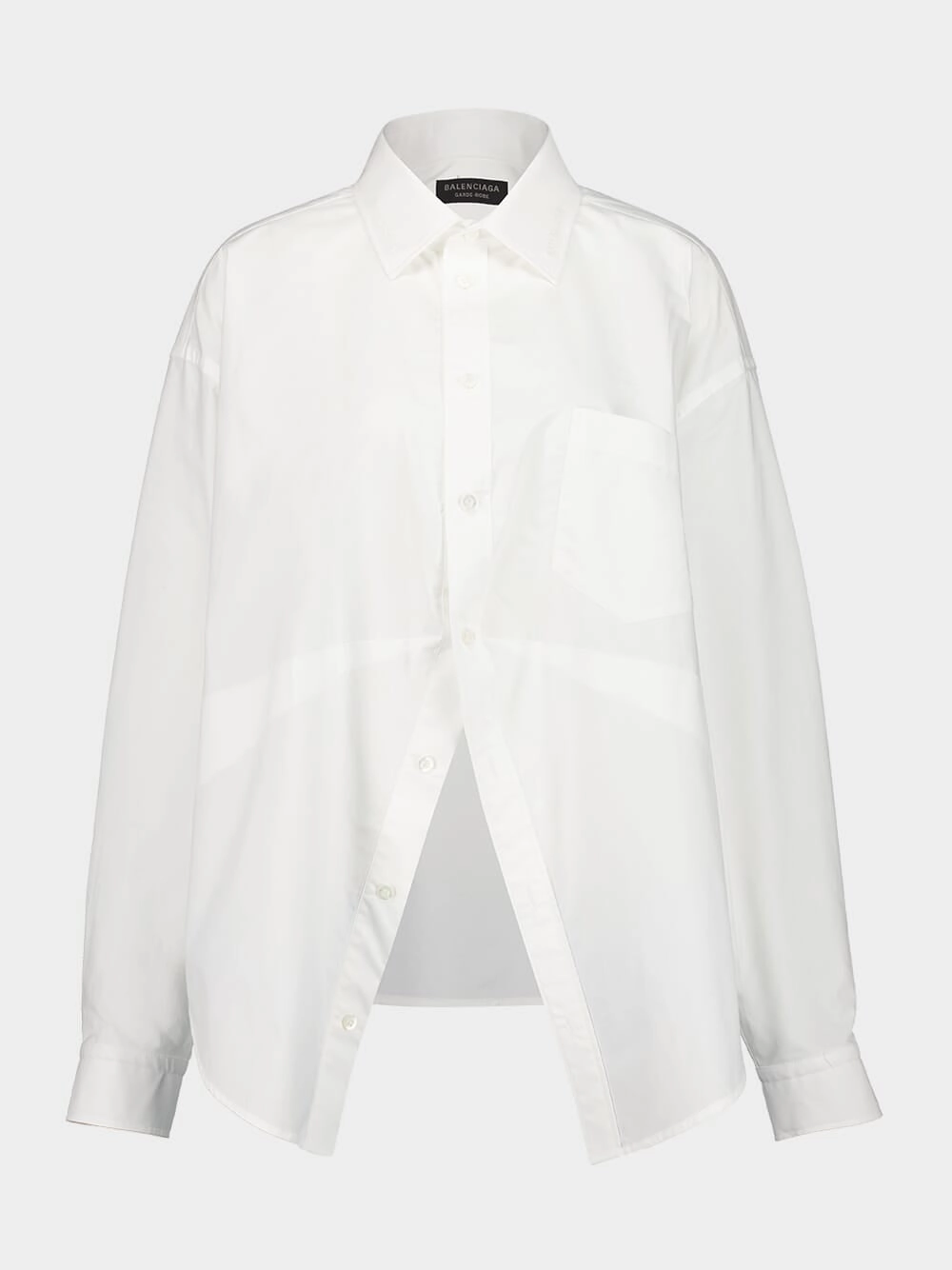 White Long-Sleeved Cotton Shirt womens bodysuits promo