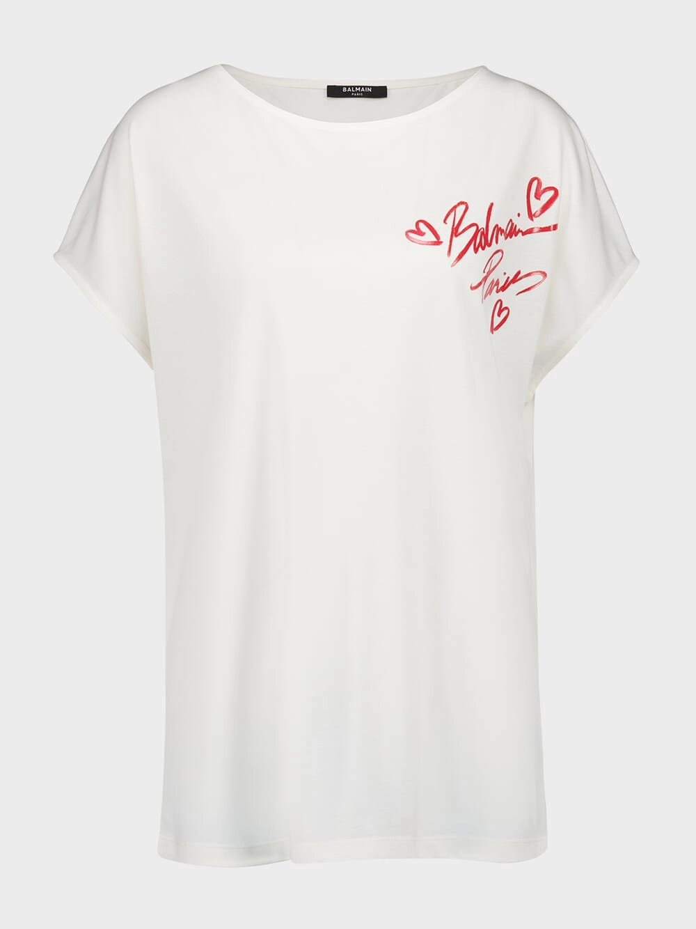 White Short-Sleeved Lipstick Print T-Shirt womens bodysuits promo
