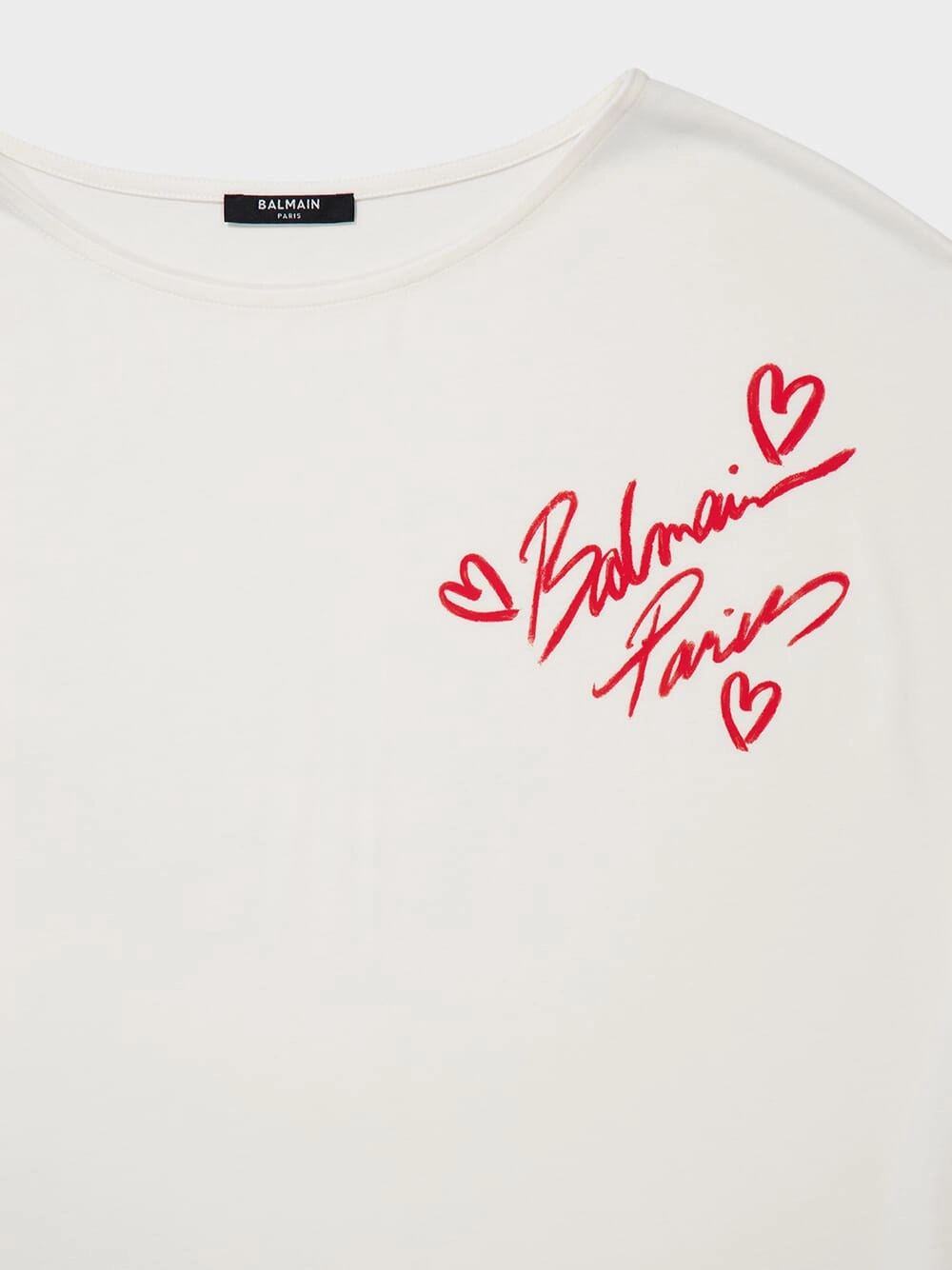 White Short-Sleeved Lipstick Print T-Shirt