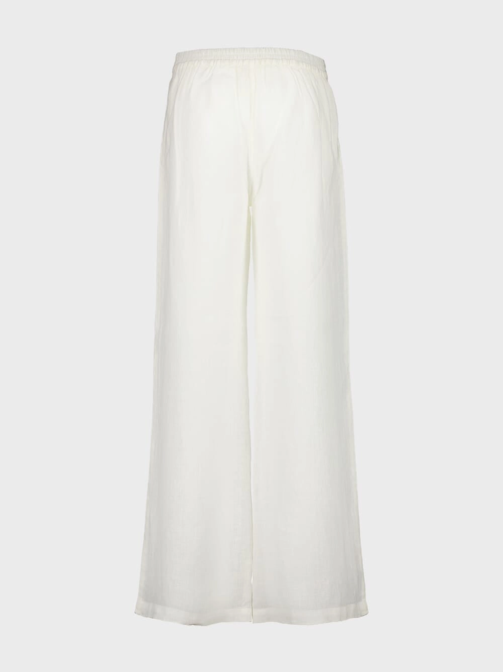 White Wide-Leg Linen Pants