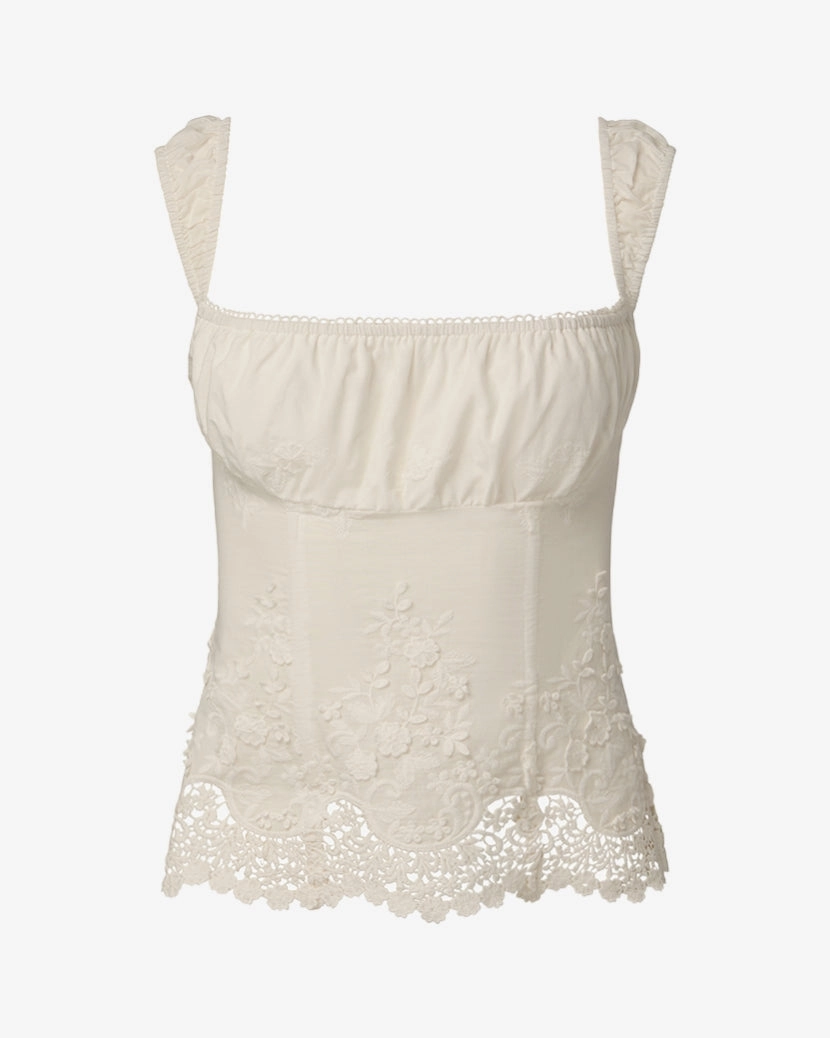 Wide Strap Ruched Cup Corset