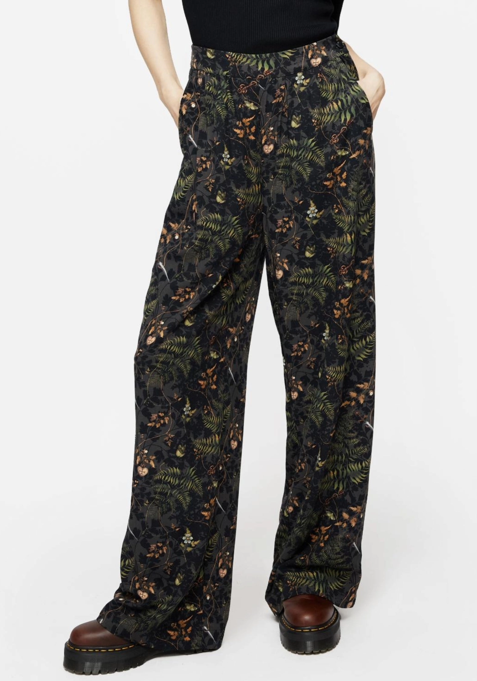 Wither Fern Print Wide Leg Trousers Bottoms Womens - women's jeans sale