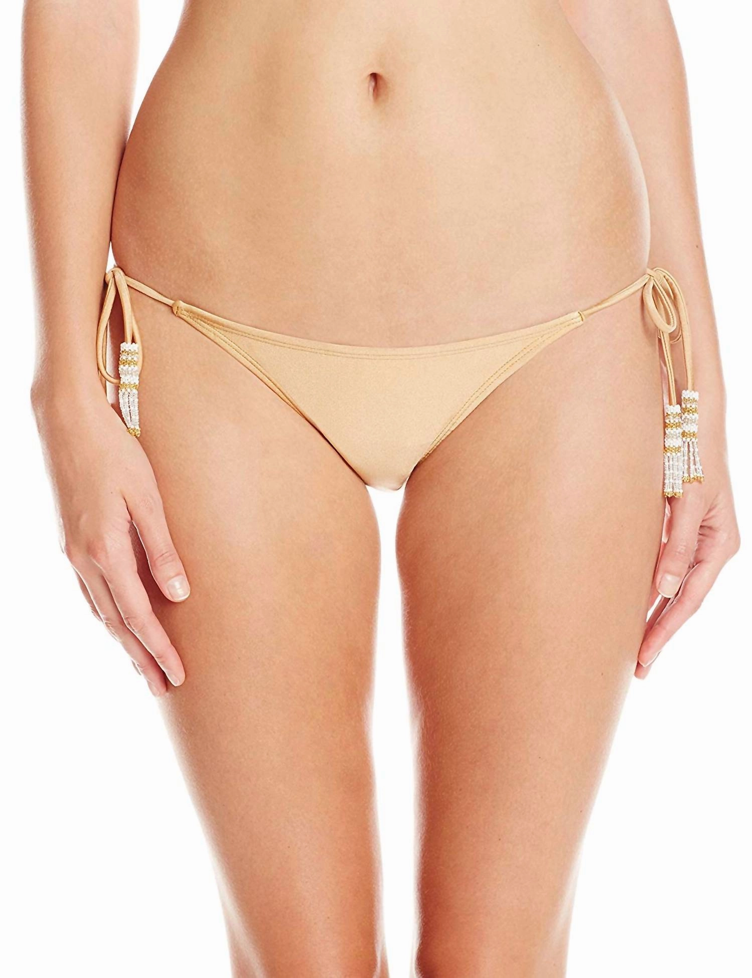 Women's Adjustable Tie Strap Teeny Bikini Bottom Swimsuit In Lux Swim Womens - sustainable swimwear