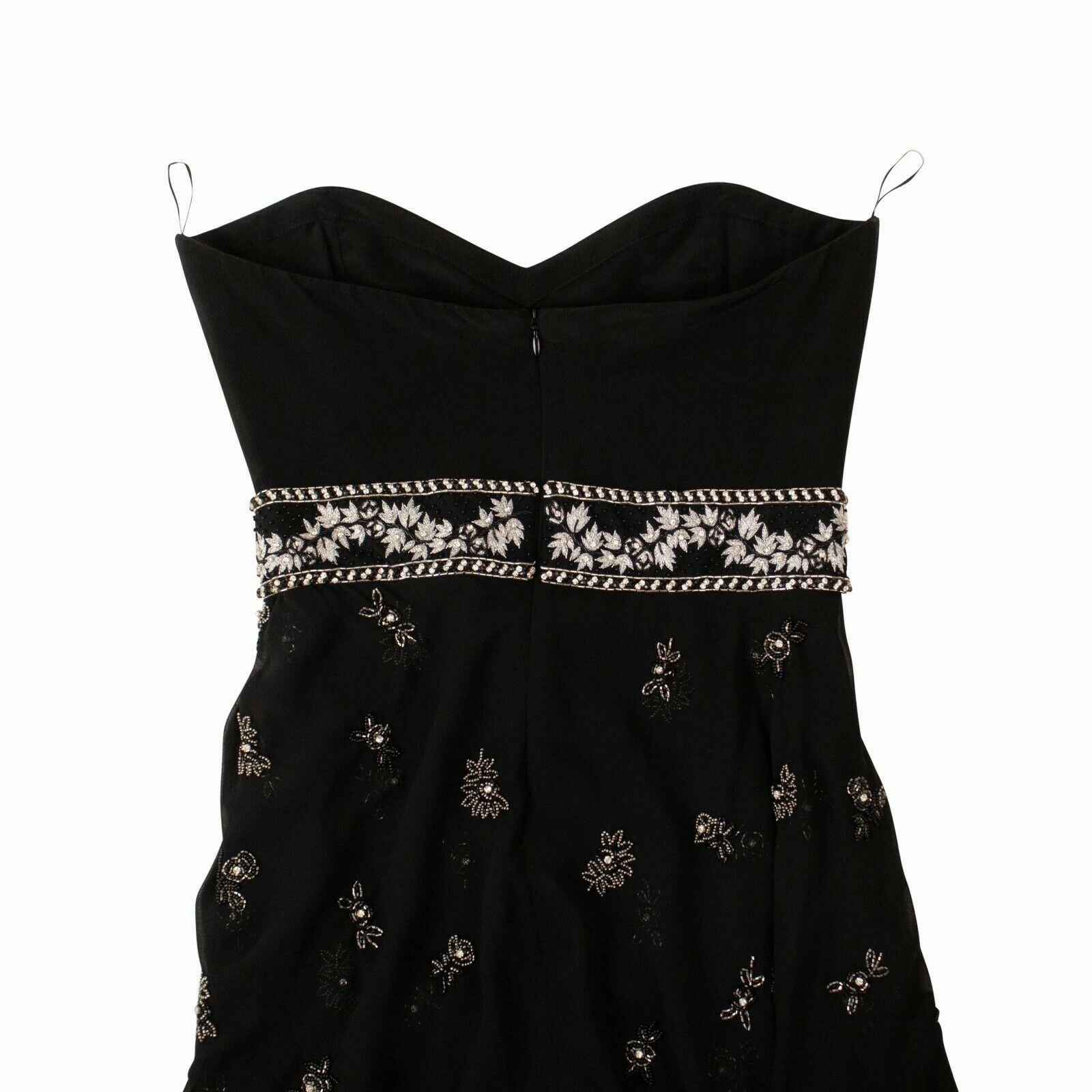 Women's Black Embellished Strapless Dress