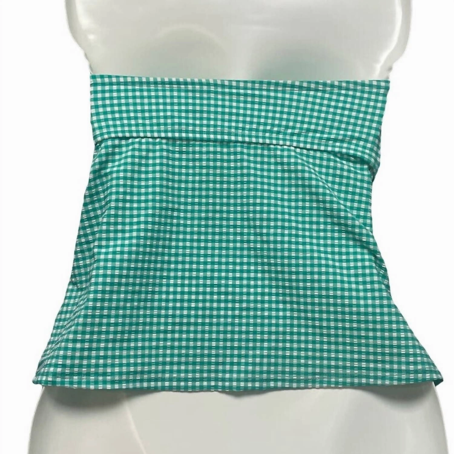 Women's Detachable Straps Gingham Swim Top In Green