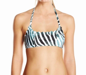 Women's Dreamy Reversible Seamless Wave Bikini Top Swimsuit In Blue Multi Swim Womens - retro swimwear outlet