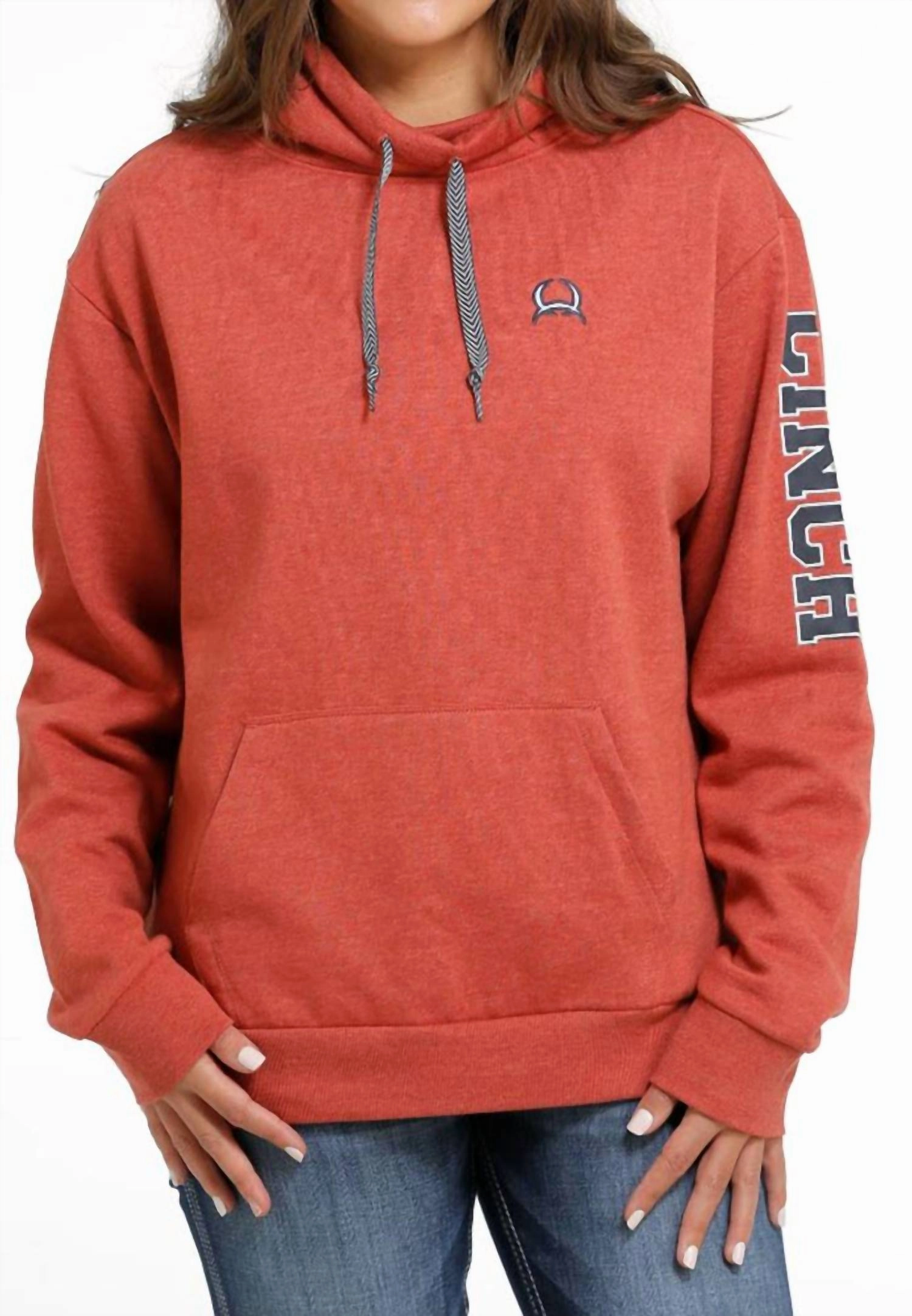Women's French Terry Pullover In Heather_Red