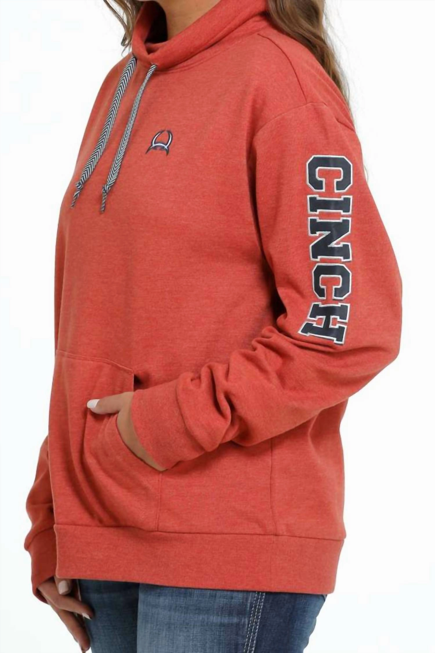 Women's French Terry Pullover In Heather_Red