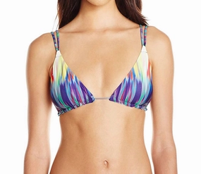 Women's Girl On Fire Emma Triangle Cup Bikini Top Swimsuit In Multi Swim Womens - retro swimwear outlet
