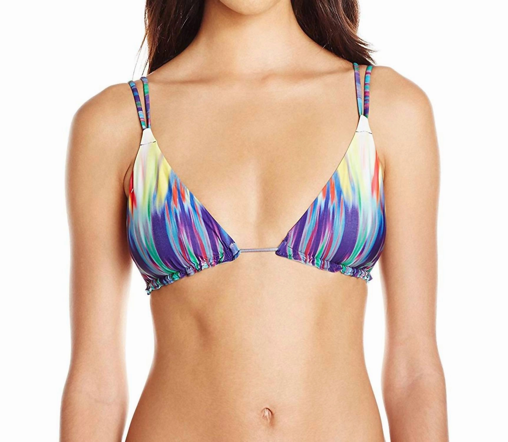 Women's Girl On Fire Emma Triangle Cup Bikini Top Swimsuit In Multi Swim Womens - retro swimwear outlet