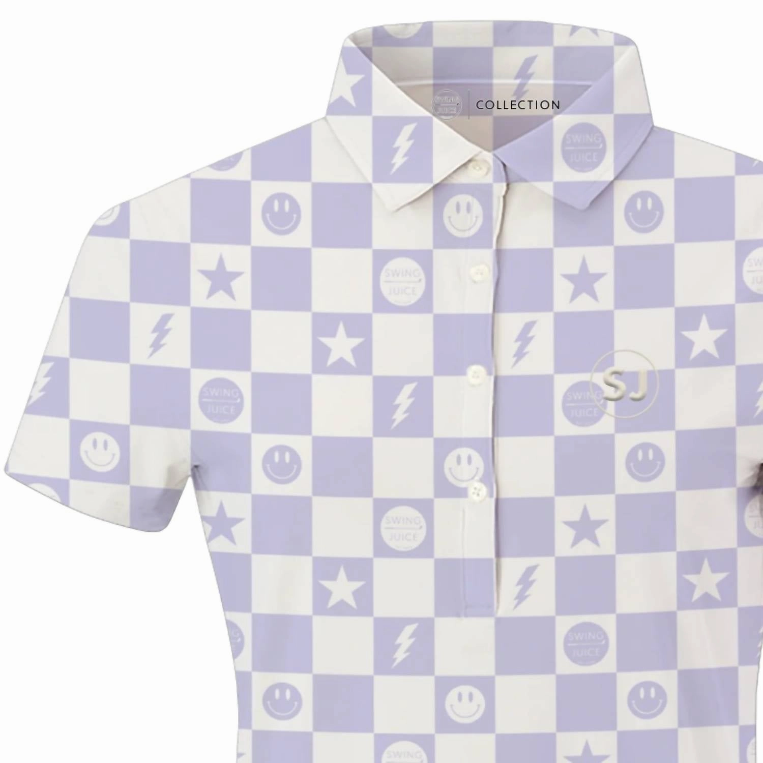 Women's Golf Smile Face Polo Shirt In Ivory