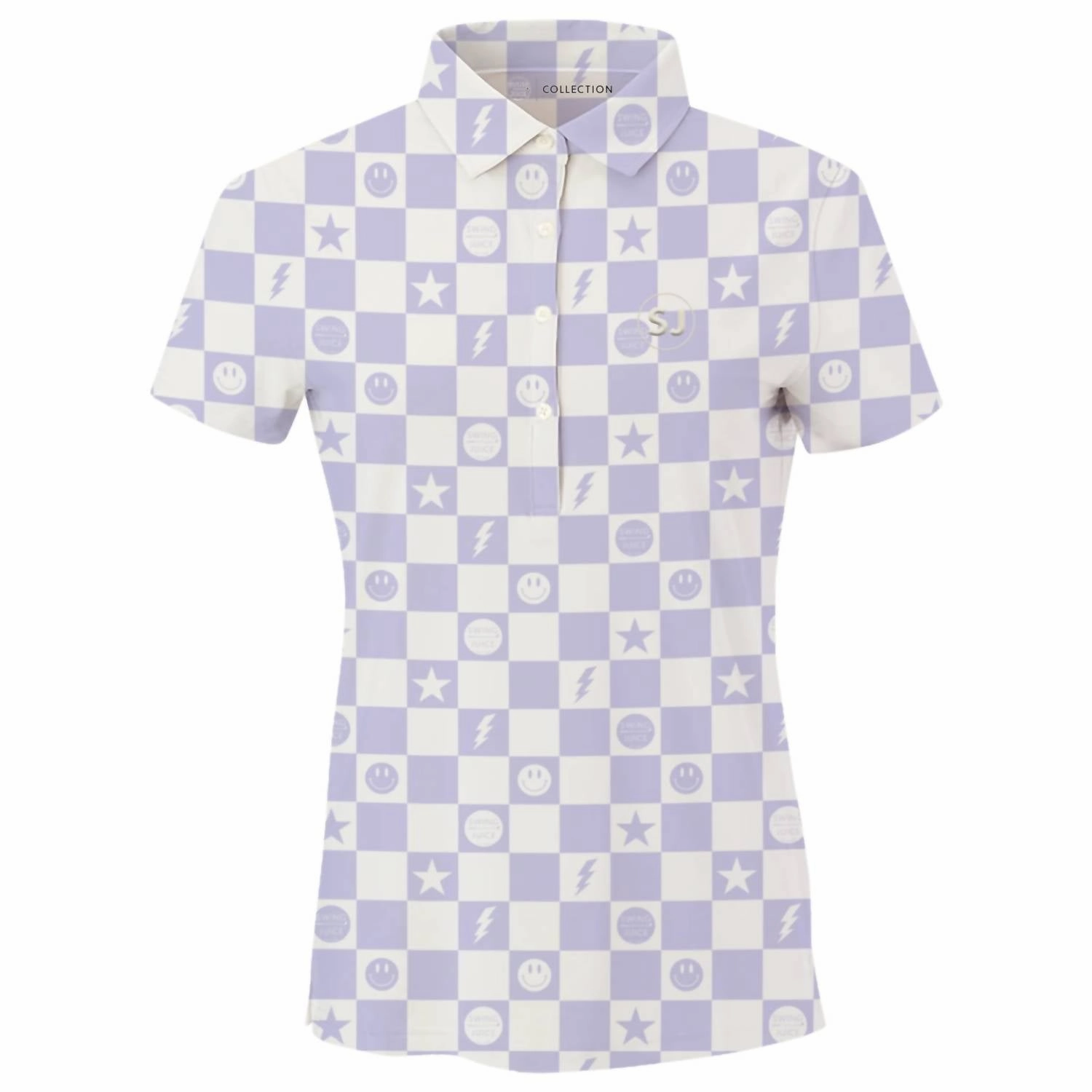 Women's Golf Smile Face Polo Shirt In Ivory