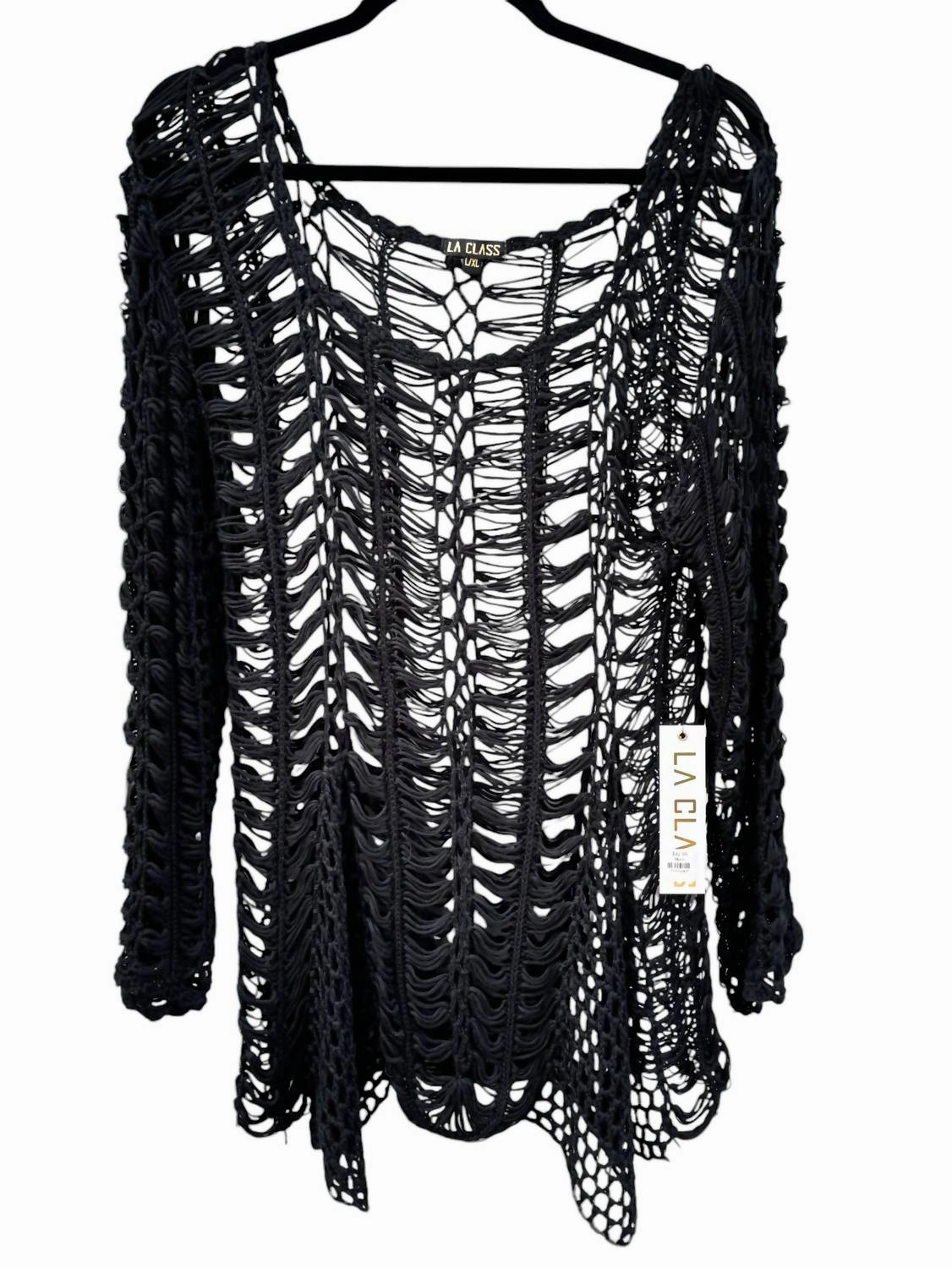Women's IM No Stranger To The Sun Cover-Up In Black Swim Womens - scoop neck swimsuits
