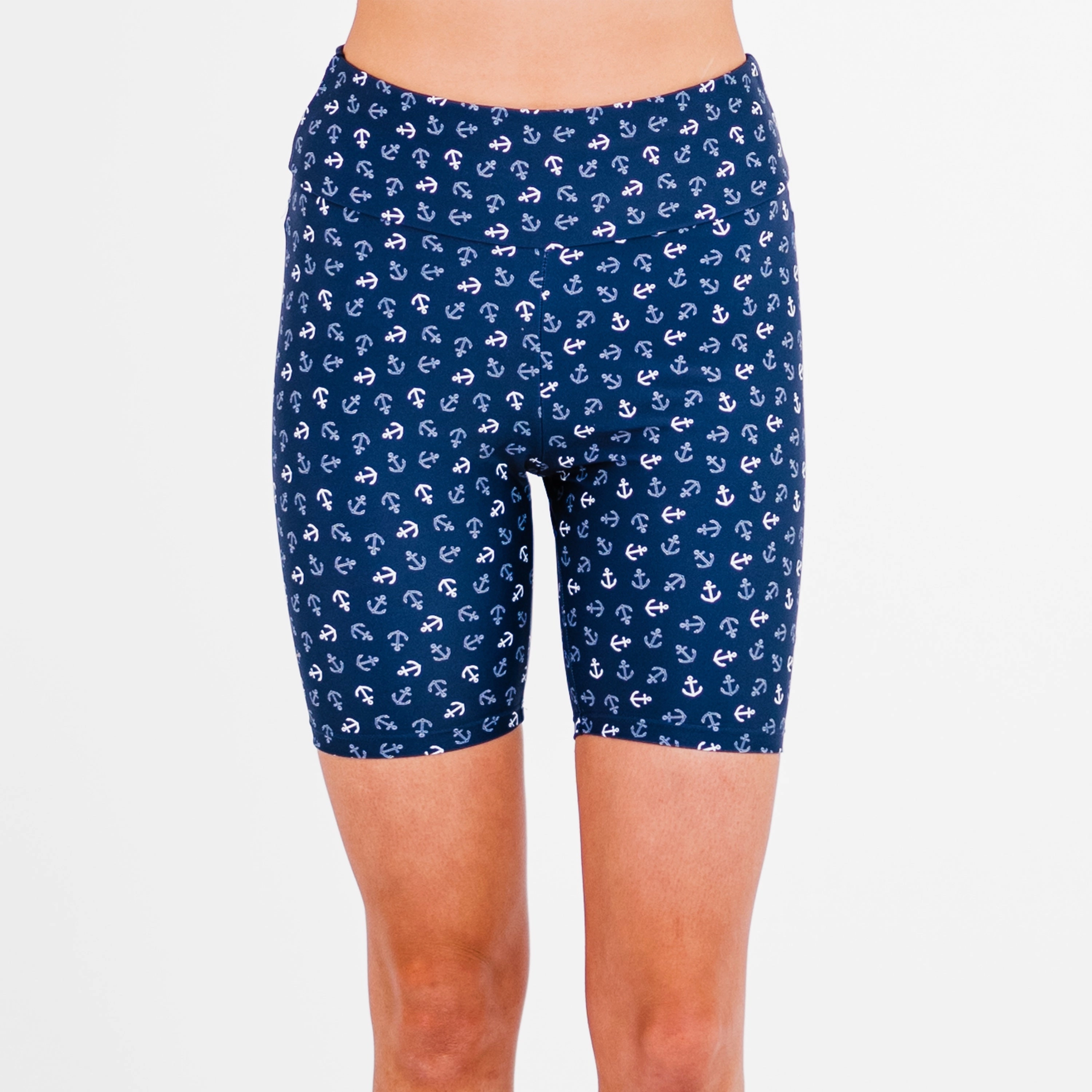 Women's Plus High Waisted Mid-Thigh Swim Shorts - Patterns Swim Womens - tie-side bikinis