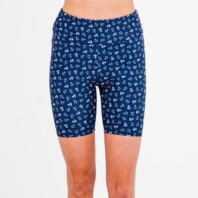 Women's Plus High Waisted Mid-Thigh Swim Shorts - Patterns Swim Womens - tie-side bikinis