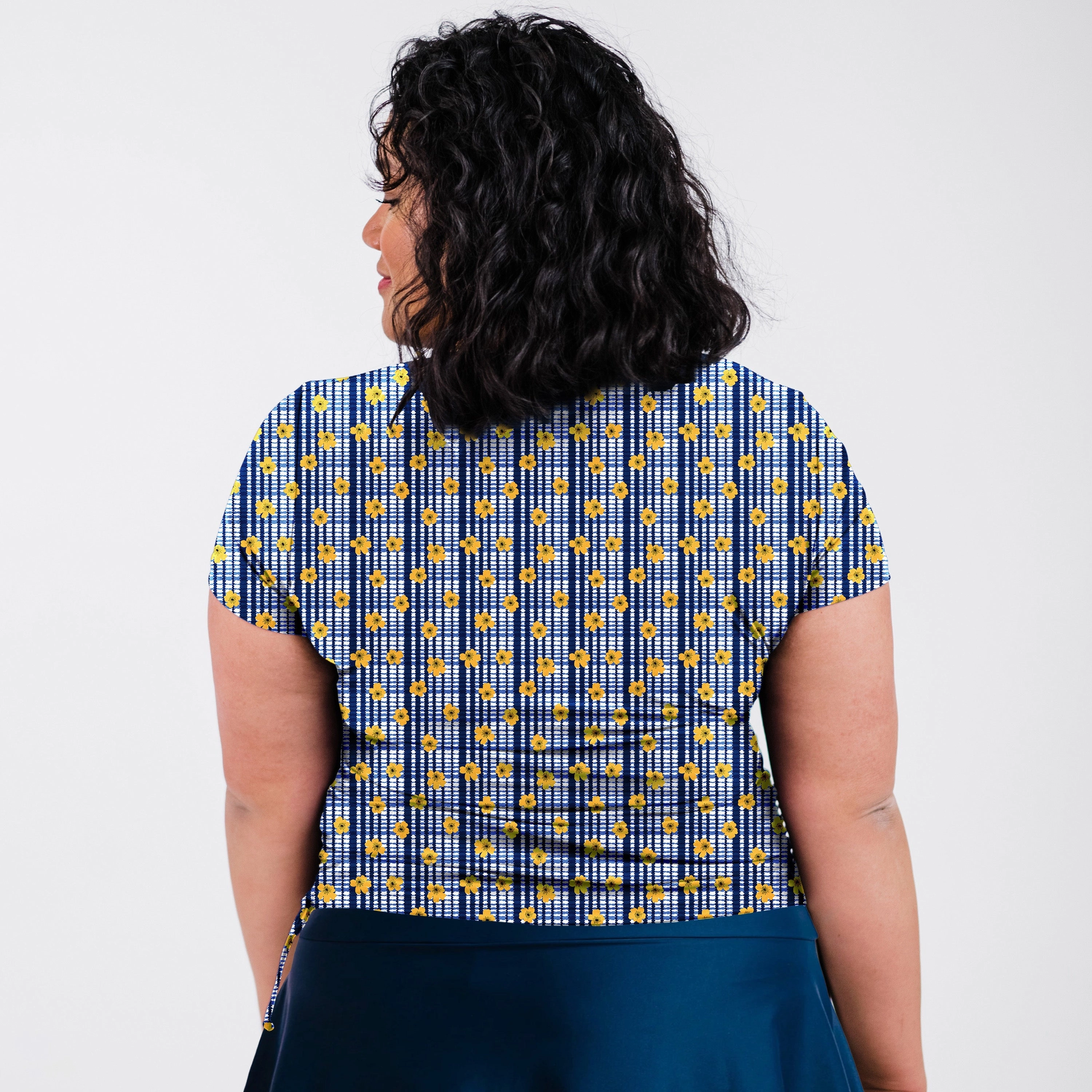 Women's Short Sleeve Adele Swim Top - Patterns